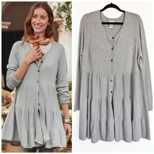 Sundance Tiered Button Front Wool Cashmere Sweater, XL
